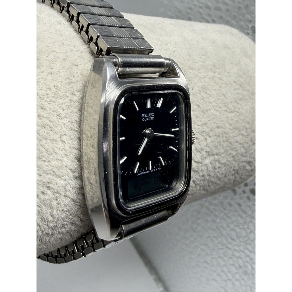 Seiko E029-5430 New Battery Ladies Watch 23MM 6" Stretch Band Analog/Digital - Picture 3 of 10